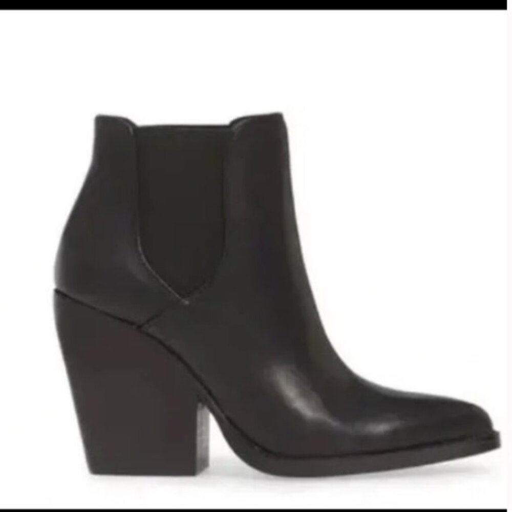 BP - Chelsea Lex Black Leather Bootie Size 7 - Picture 2 of 8